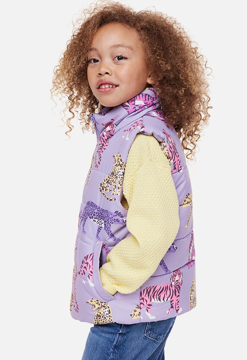 H&M - Puffer gilet - light purple/tigers