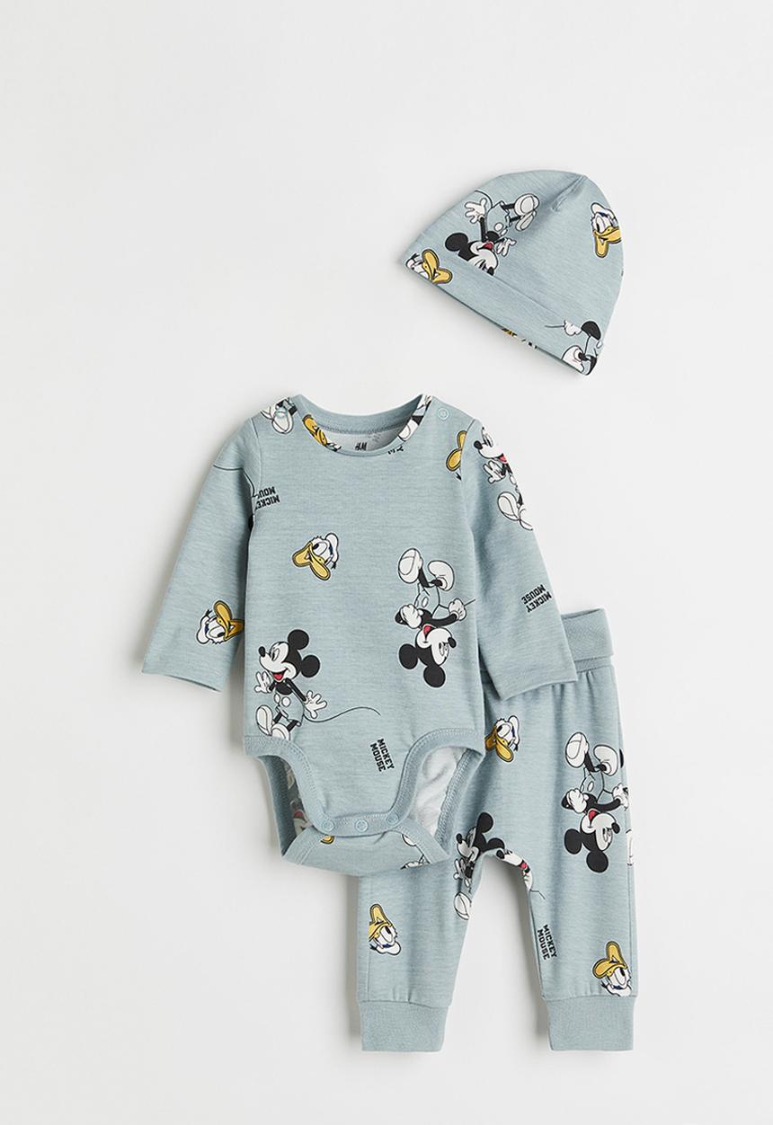 H&M - 3-Piece jersey set - turquoise/mickey mouse 