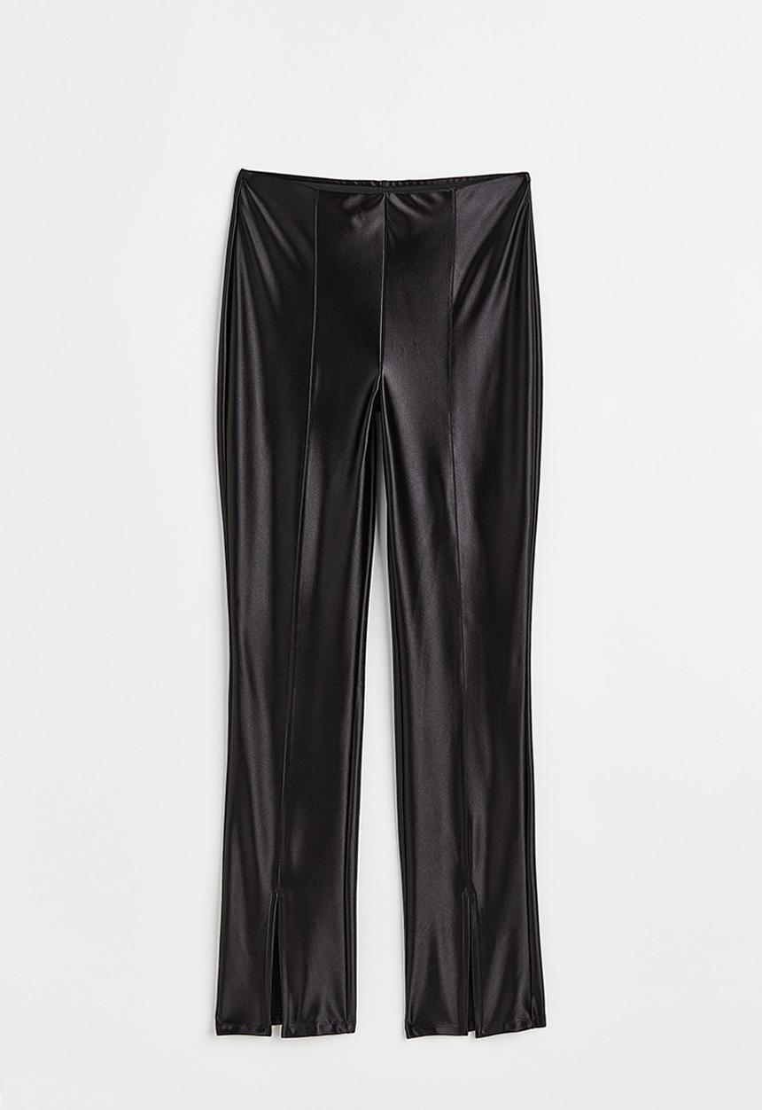 H&M - Flared slit-hem leggings - black
