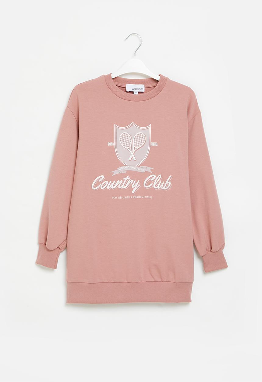 Superbalist - Graphic sweat dress - dusty pink