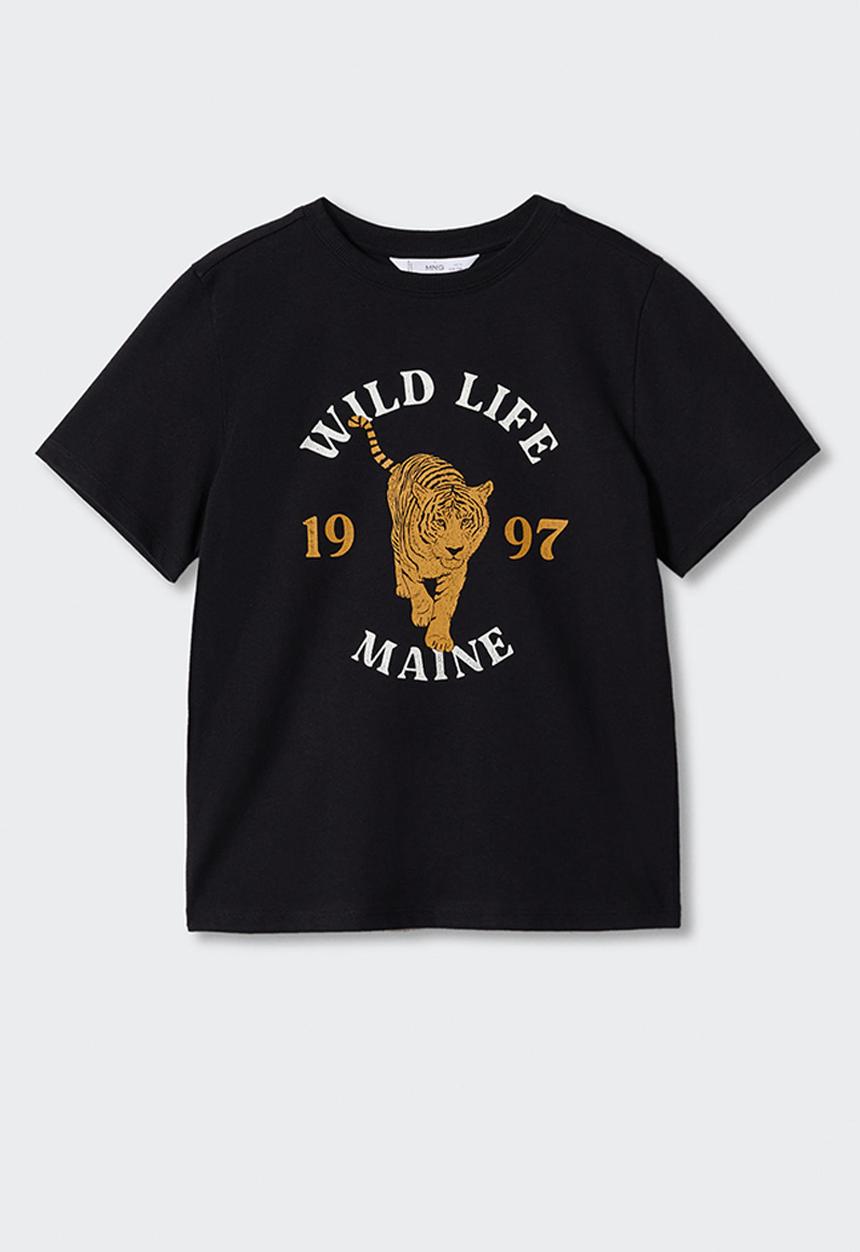 MANGO - T-shirt life - black