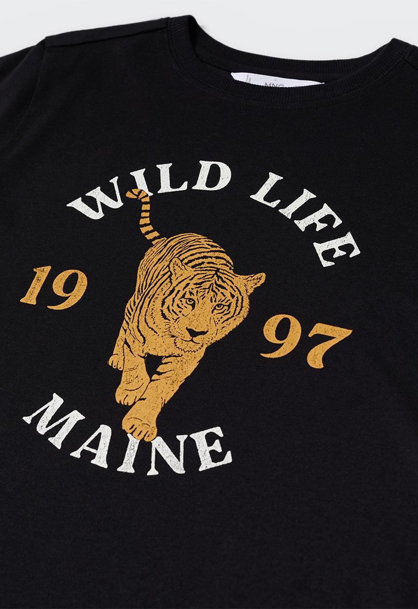 MANGO - T-shirt life - black