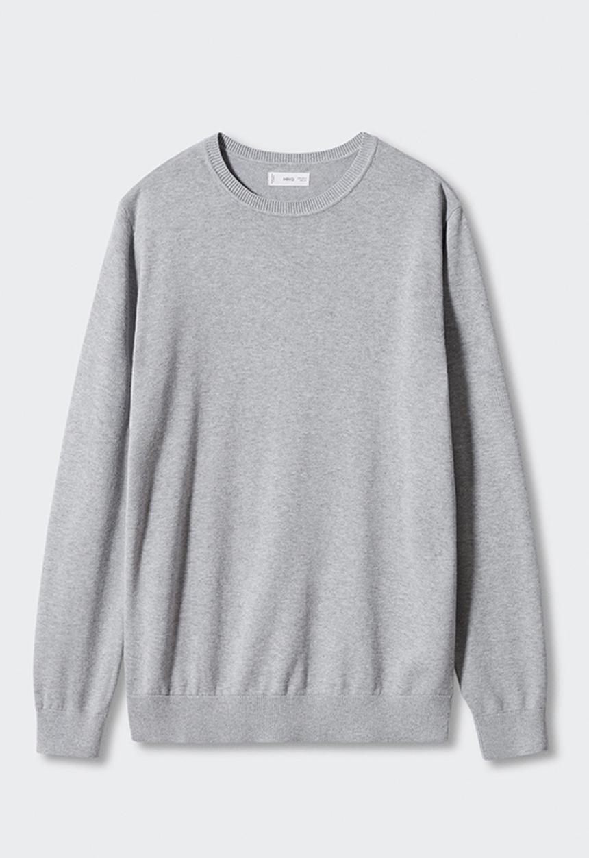 MANGO - Sweater basneck - light grey denim
