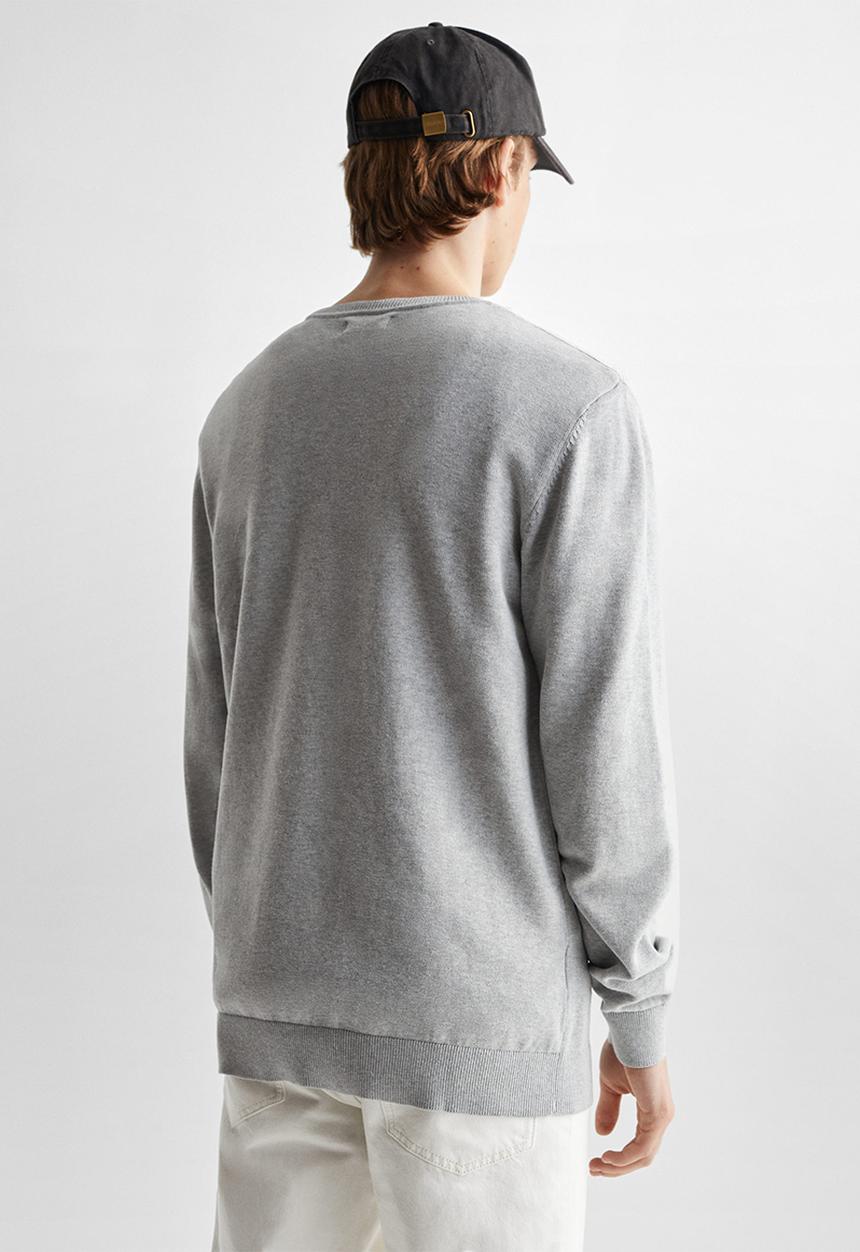 MANGO - Sweater basneck - light grey denim