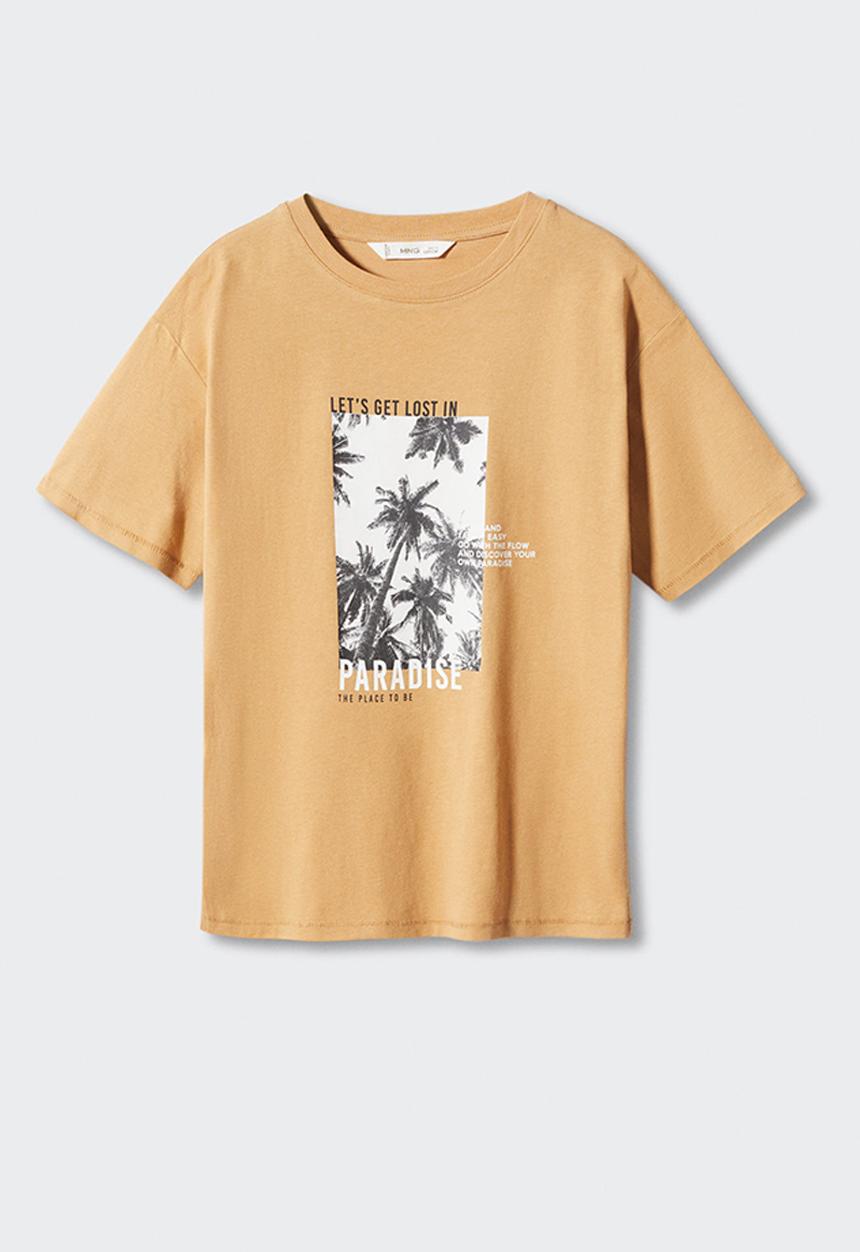 MANGO - T-shirt lost - sand