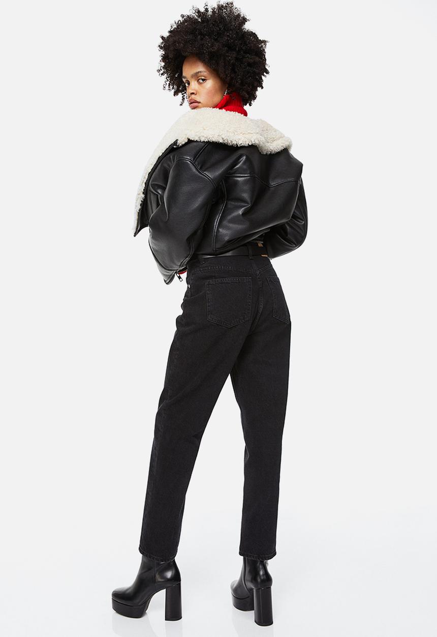 H&M - Tapered high ankle jeans - dark grey