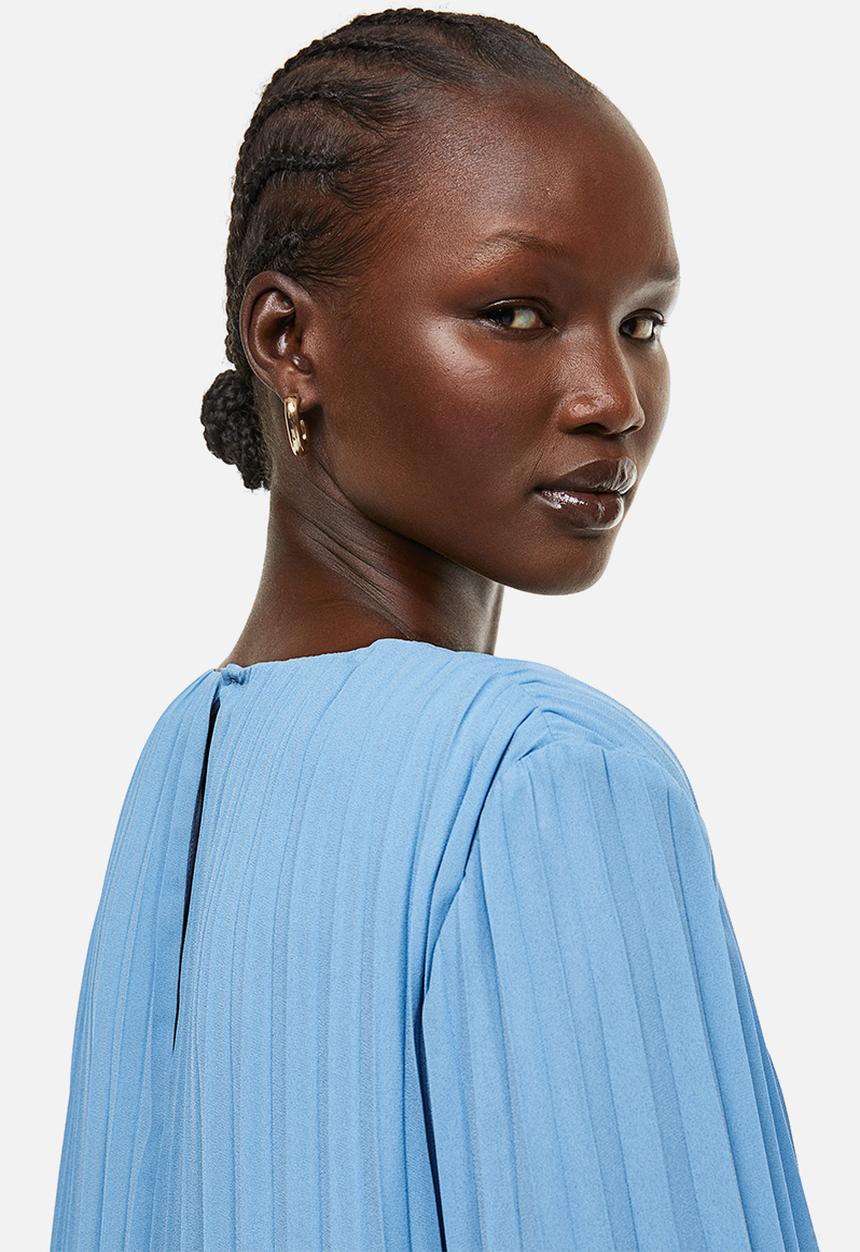 H&M - Pleated dress - light blue 