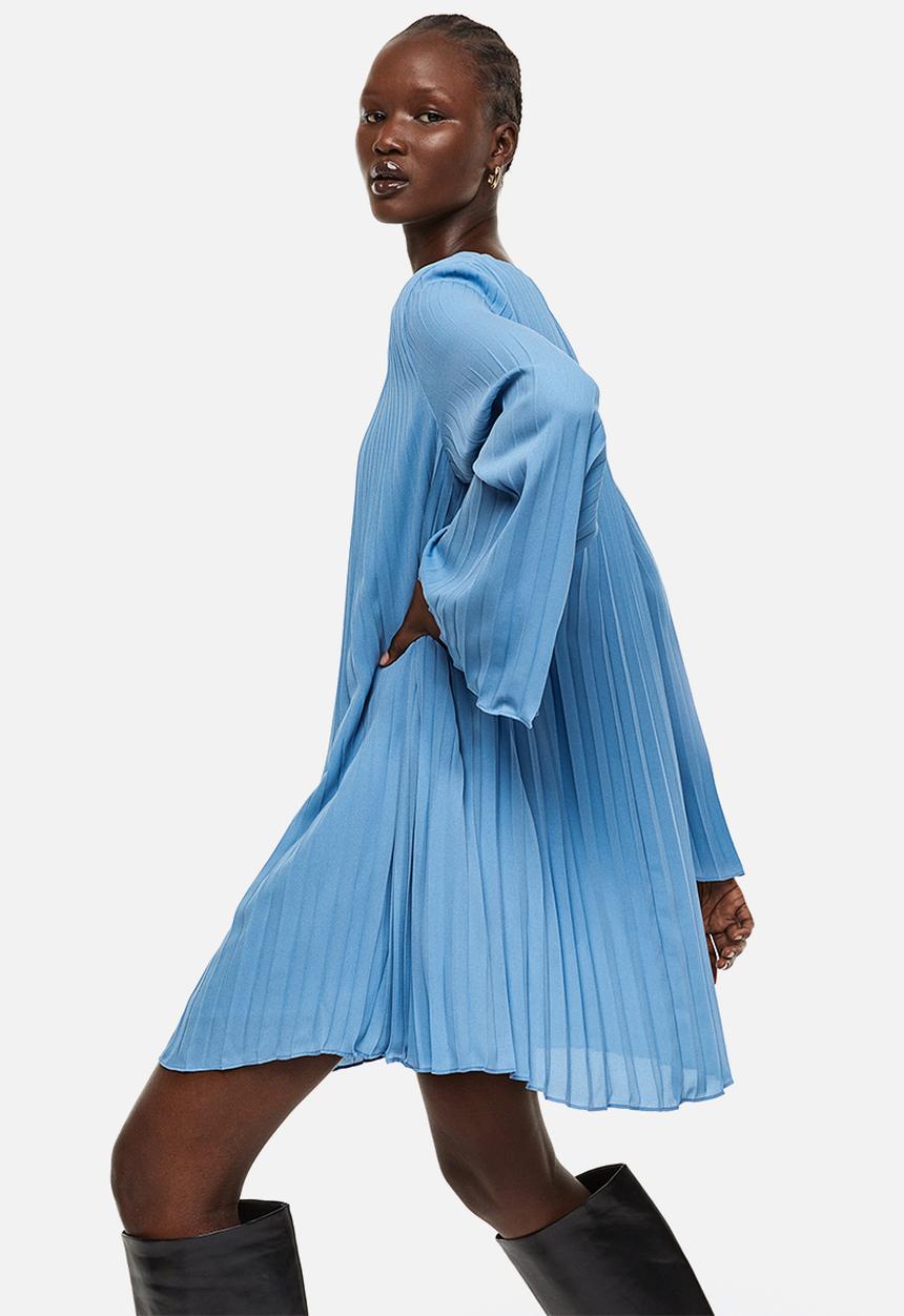 H&M - Pleated dress - light blue 