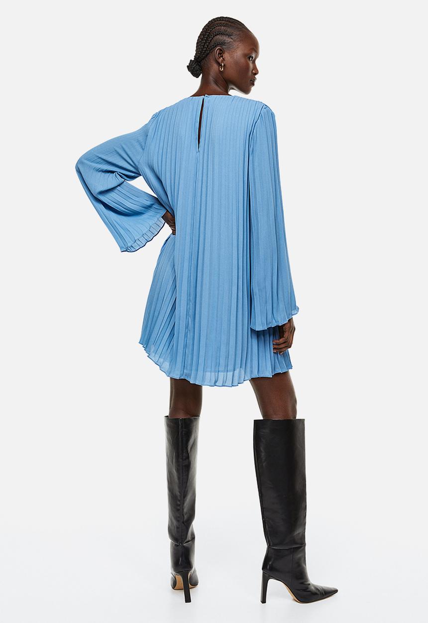 H&M - Pleated dress - light blue 