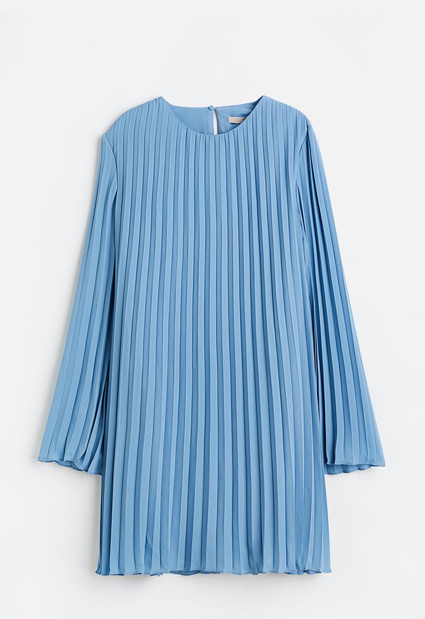 H&M - Pleated dress - light blue 