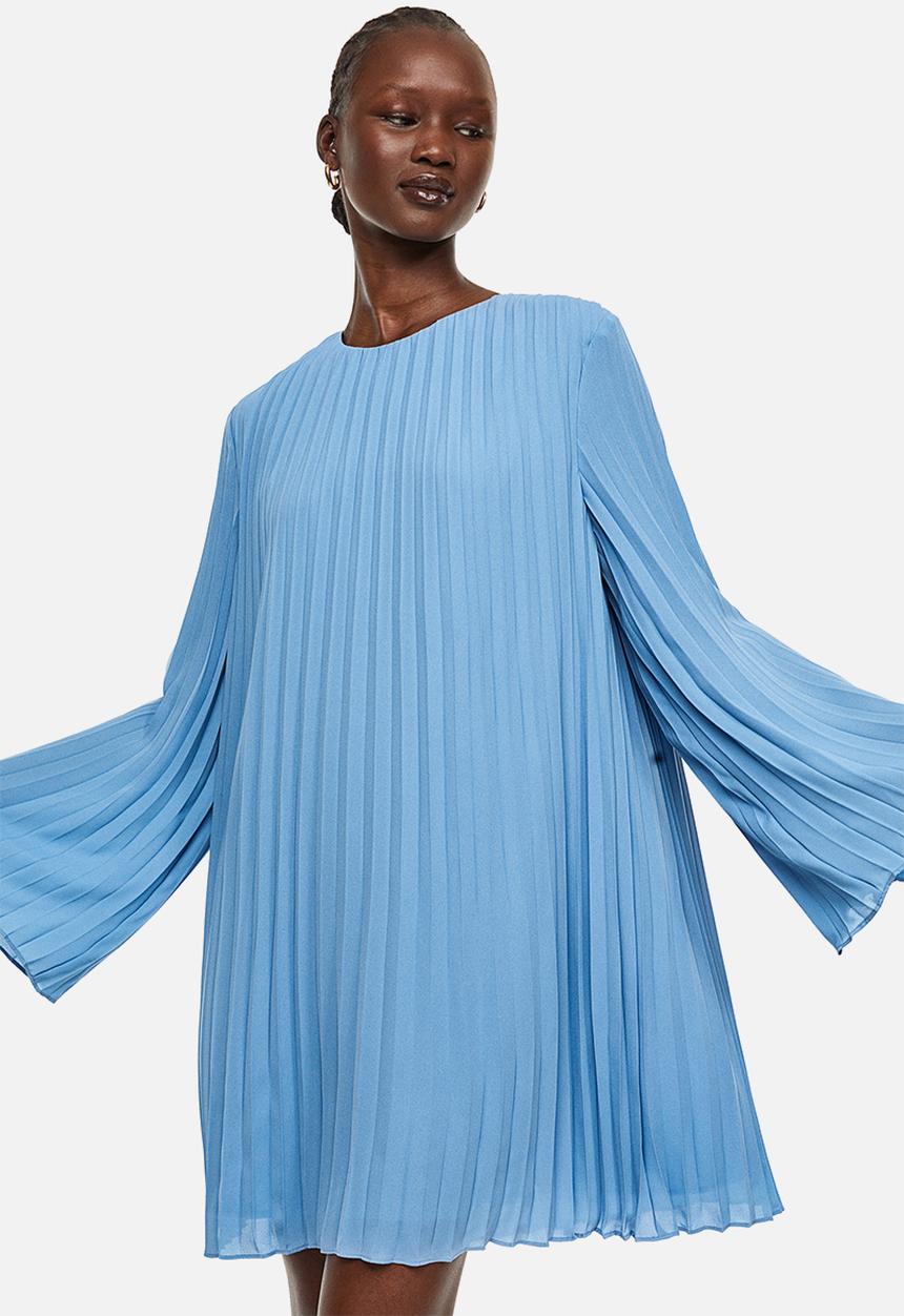 H&M - Pleated dress - light blue 