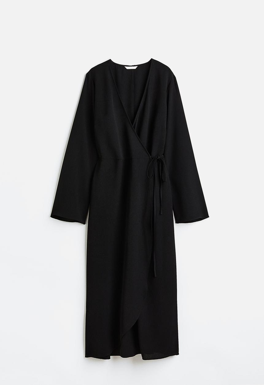 H&M - Crêpe wrap dress - black