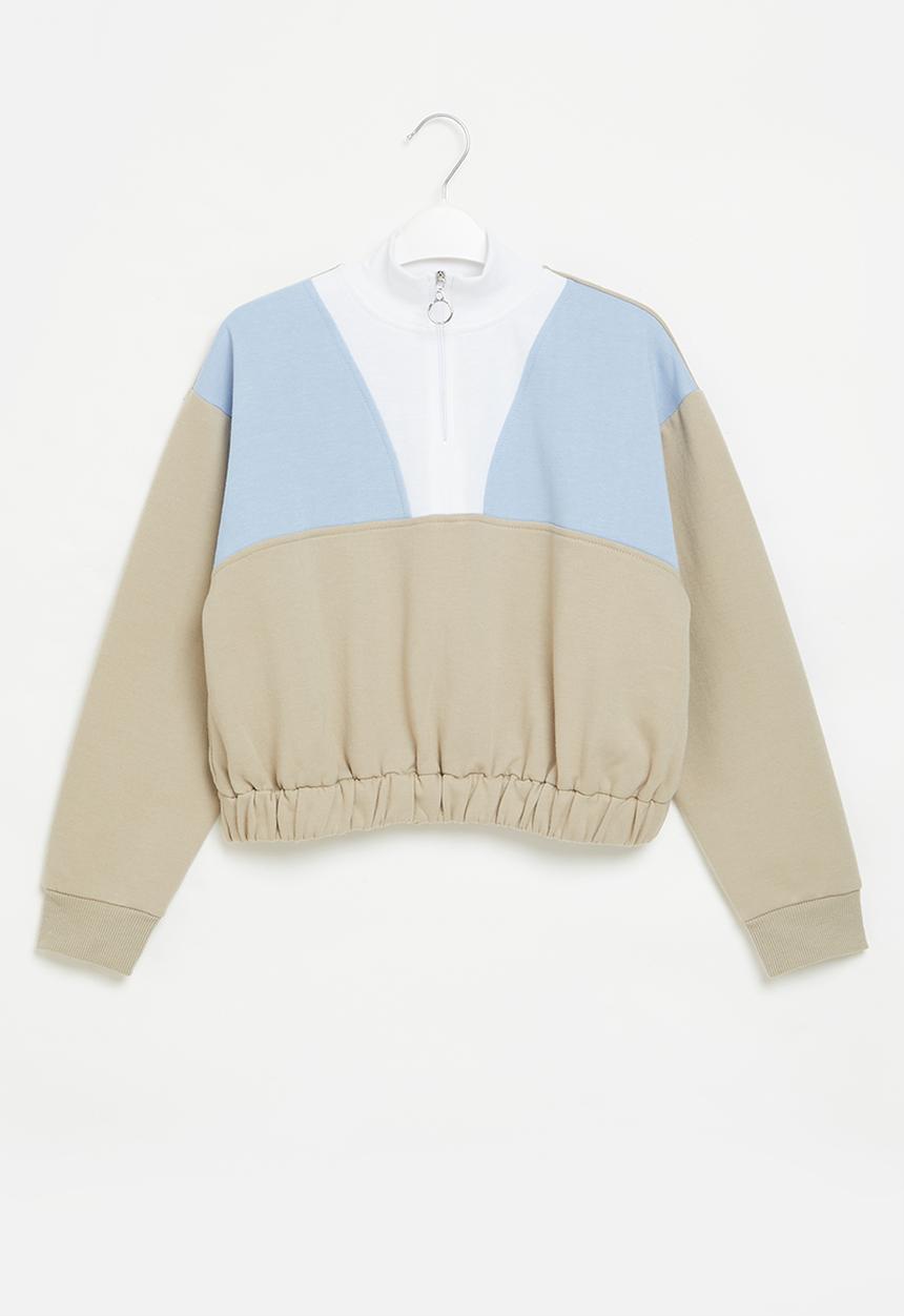Superbalist - Crop quarter zip top - multi 