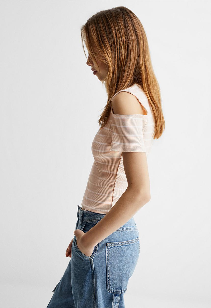 MANGO - T-shirt midi - beige