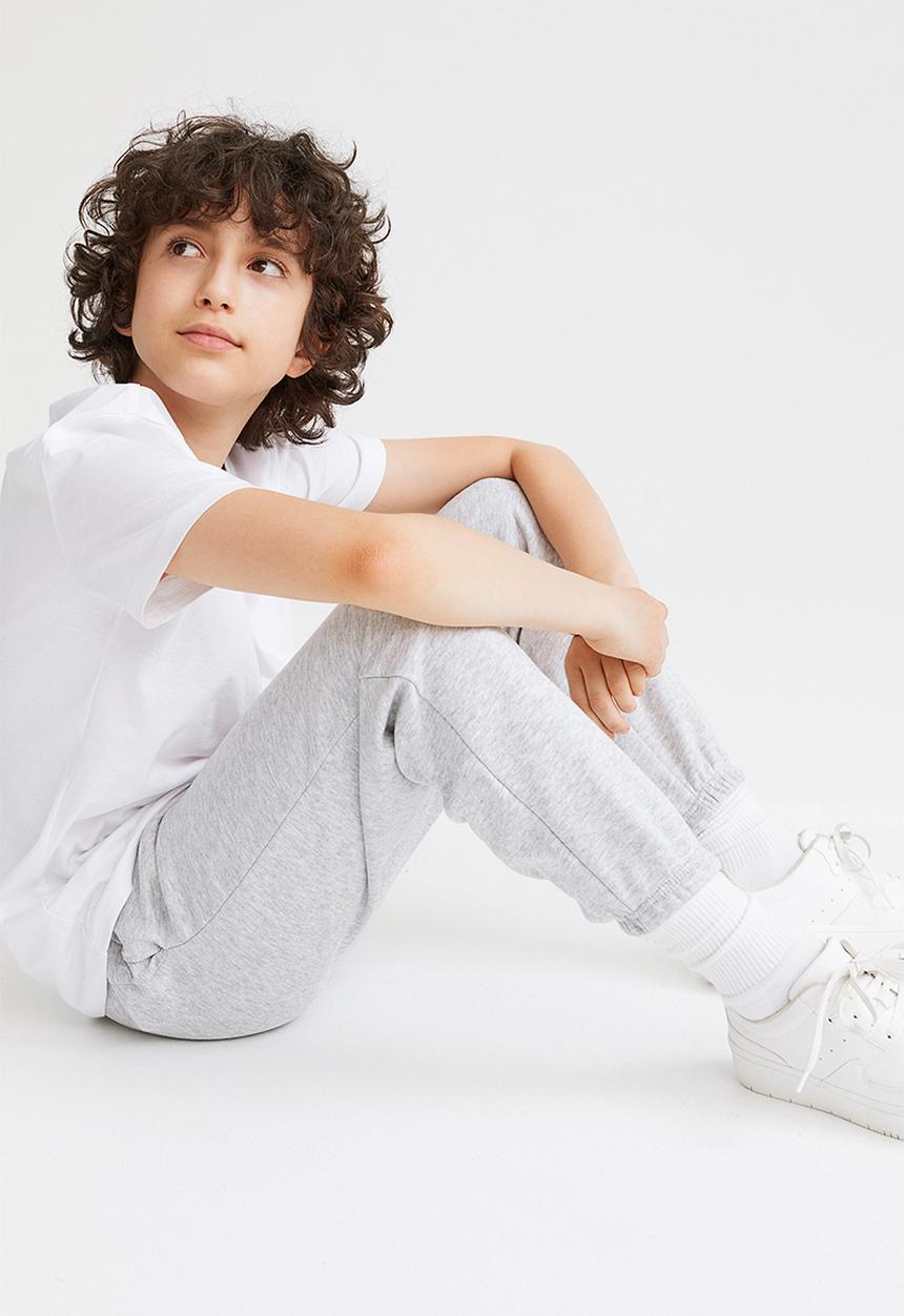 H&M - 2-Pack loose fit sweatshirt joggers - light grey marl/black