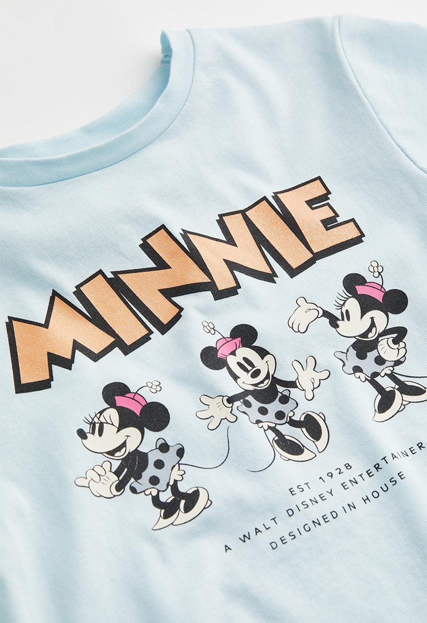 H&M - Printed T-shirt -  light turquoise/minnie mouse