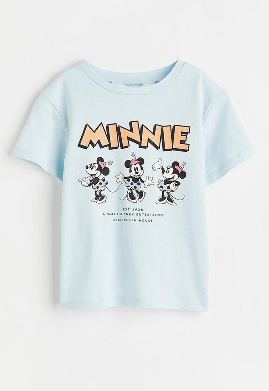 H&M - Printed T-shirt -  light turquoise/minnie mouse