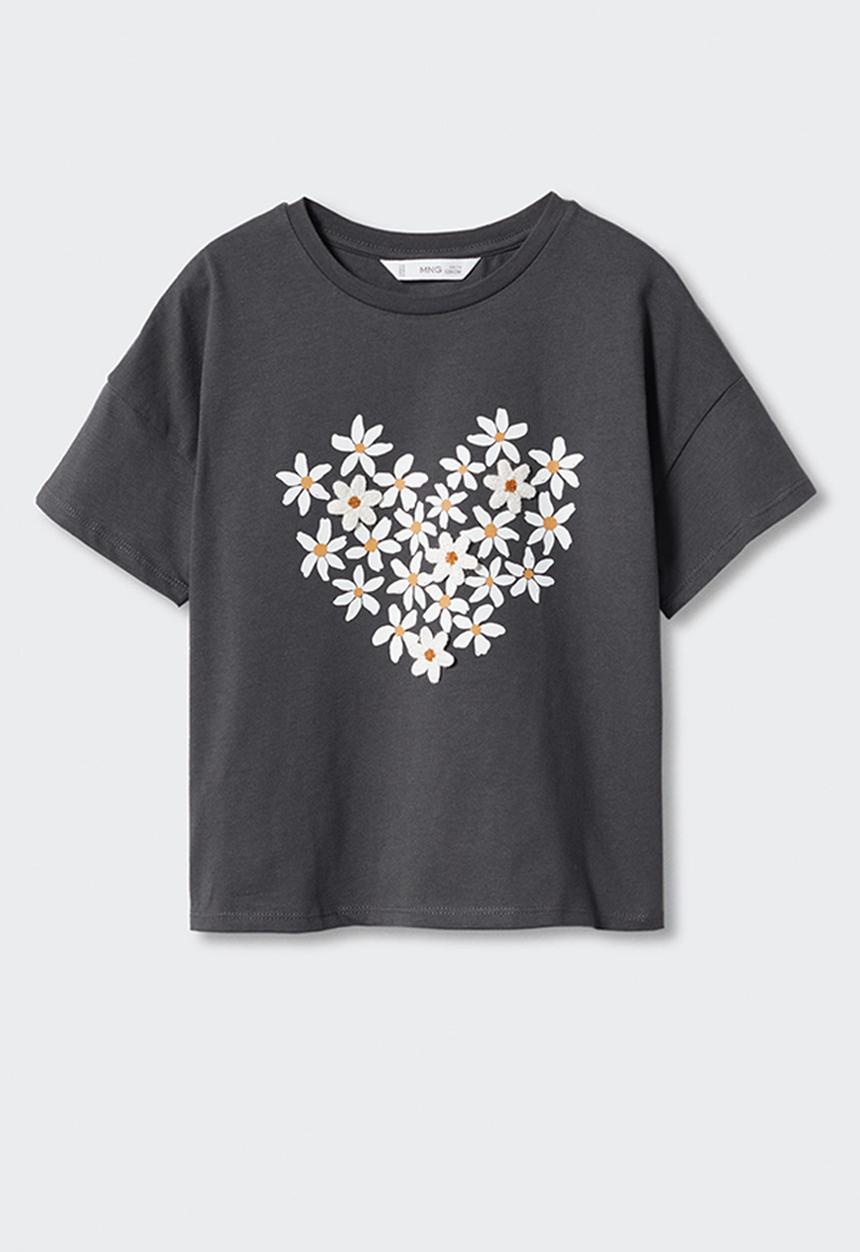 MANGO - T-shirt marga - charcoal