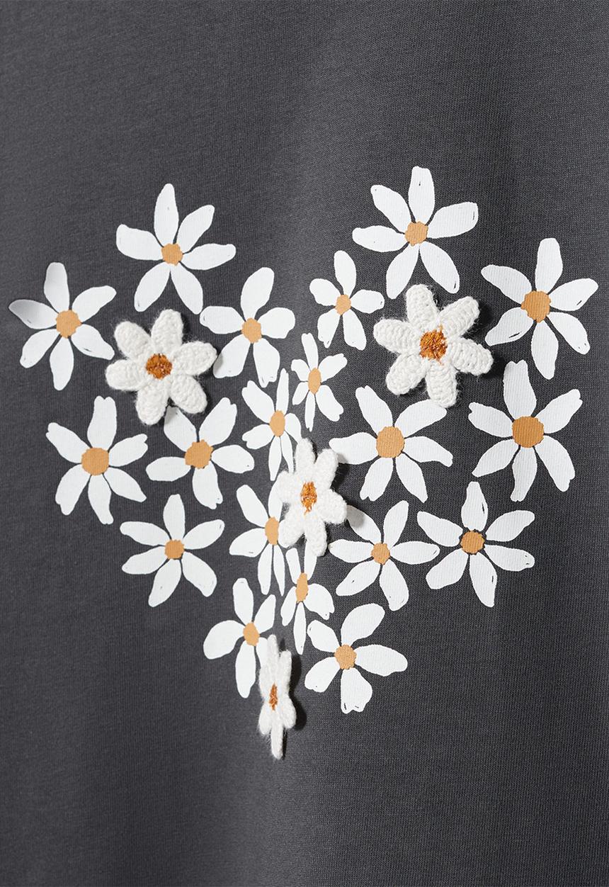 MANGO - T-shirt marga - charcoal