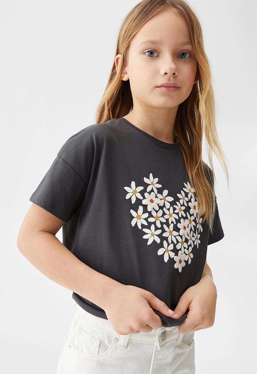 MANGO - T-shirt marga - charcoal