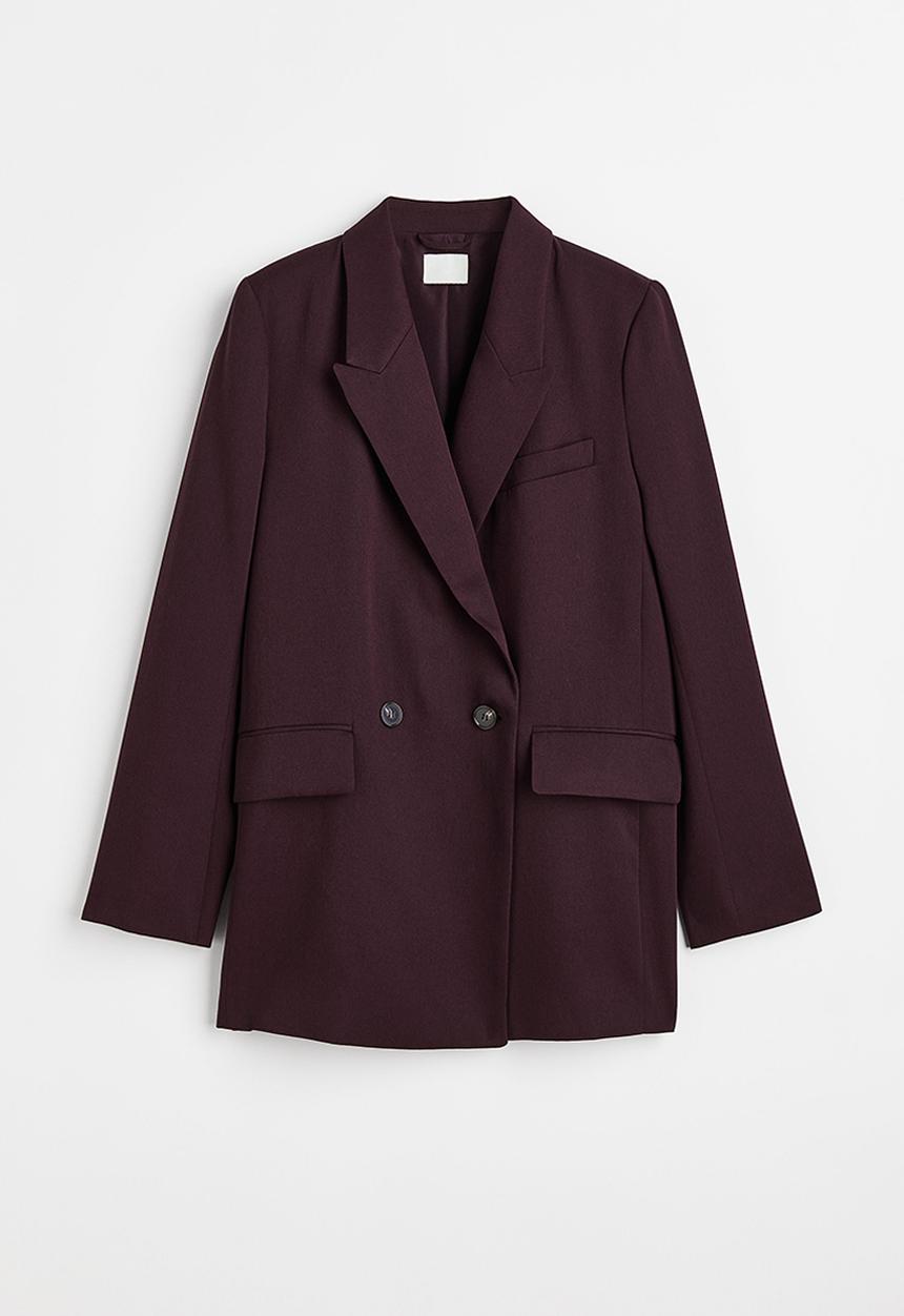 H&M - Double-breasted blazer - burgundy