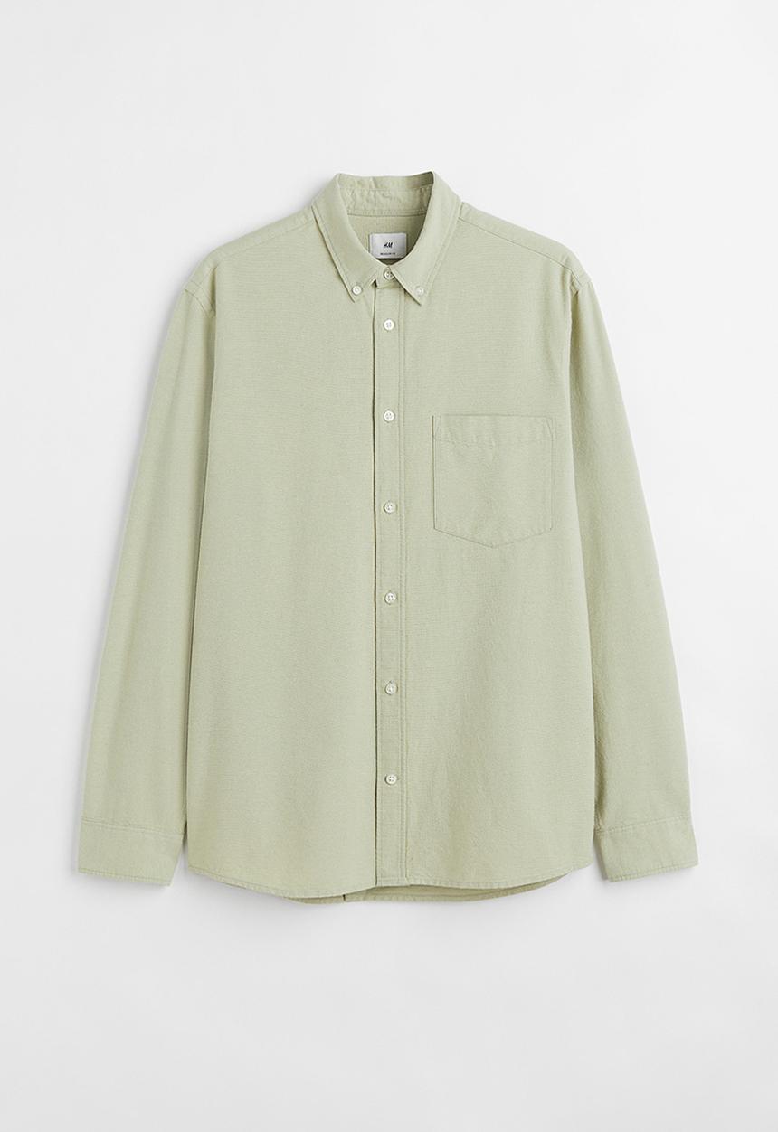 H&M - Regular fit oxford shirt - light green 