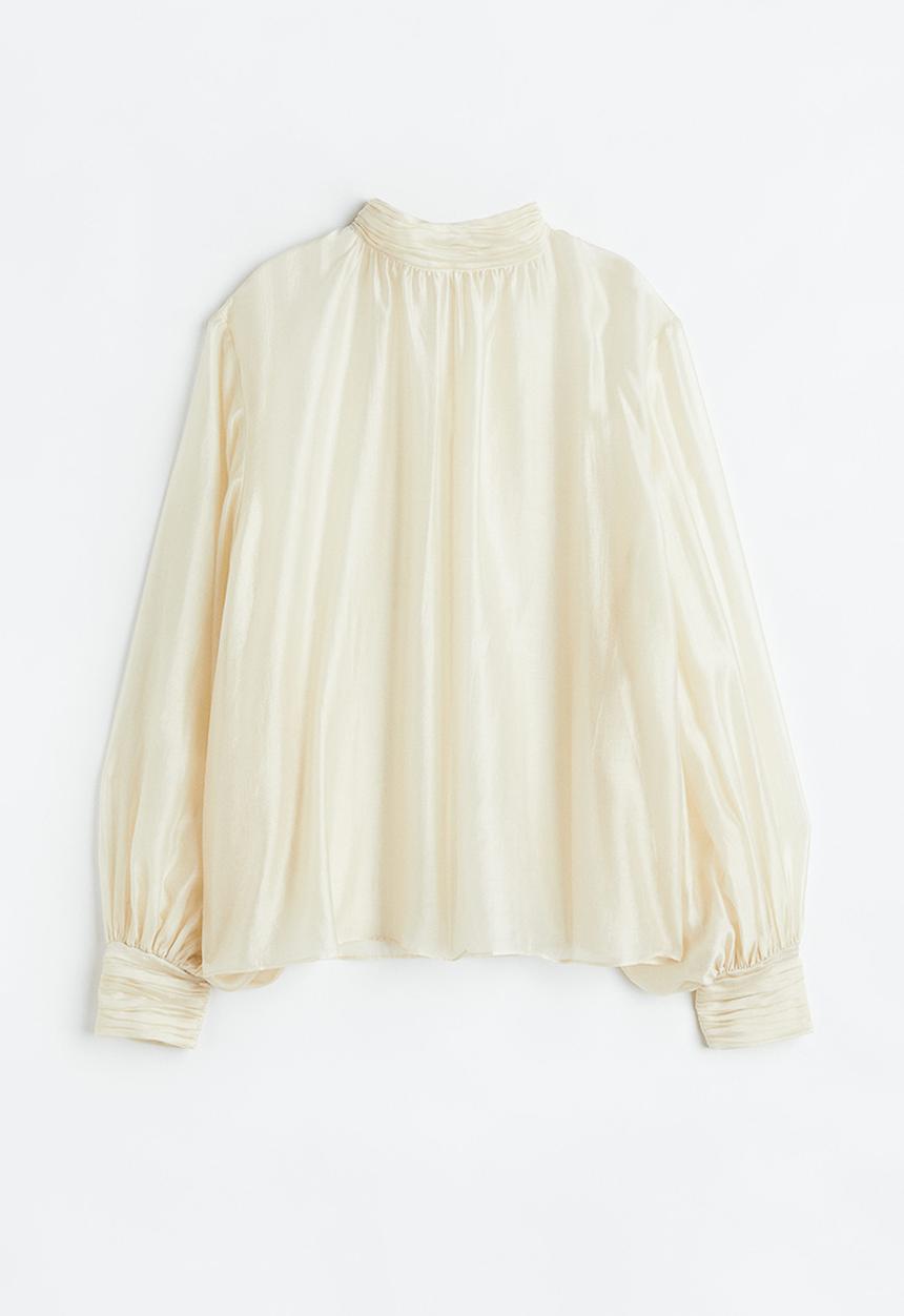 H&M - Voluminous blouse - light beige