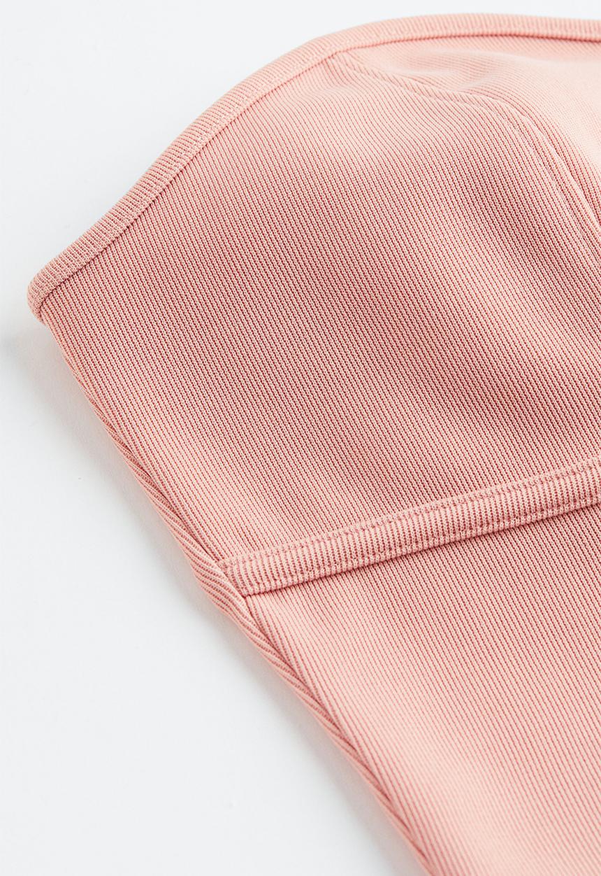 H&M - Cropped bandeau top - light pink