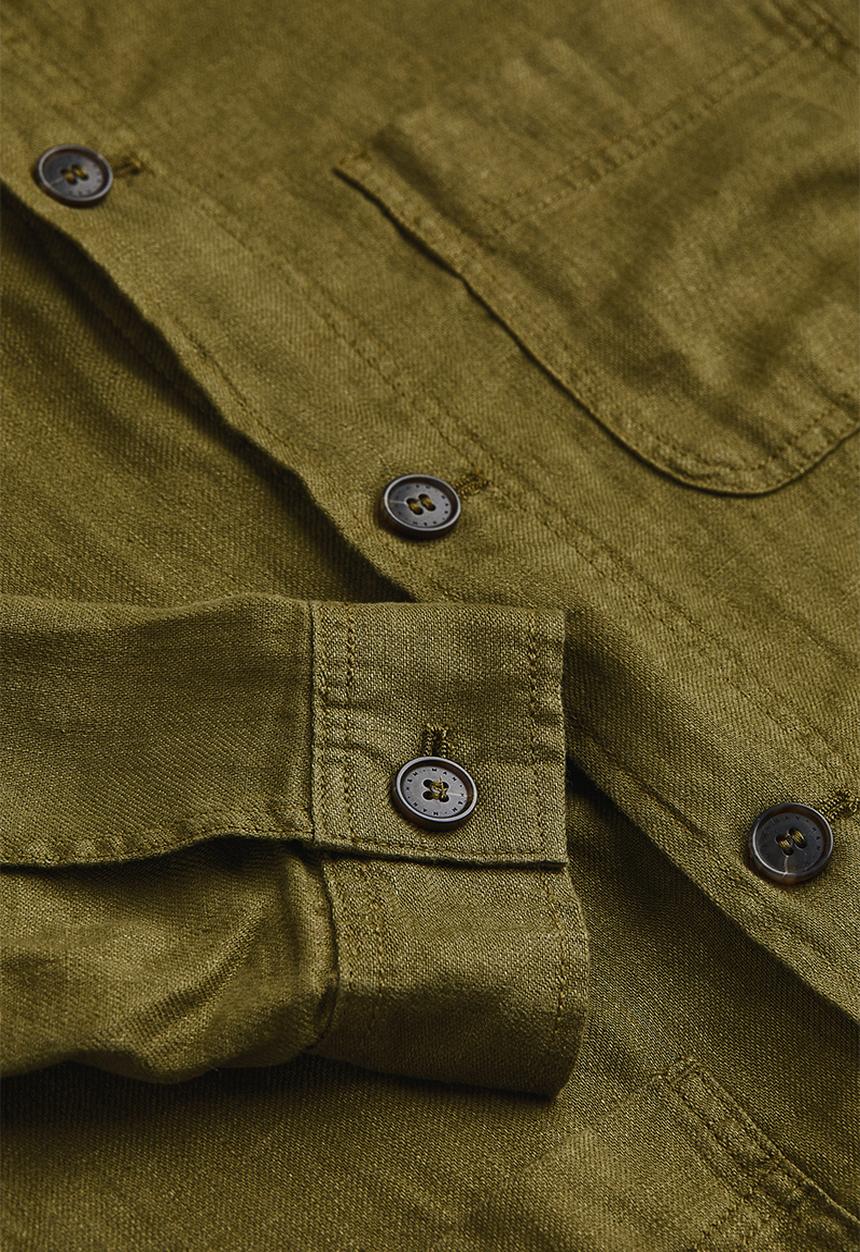 H&M - Linen shacket - khaki green 