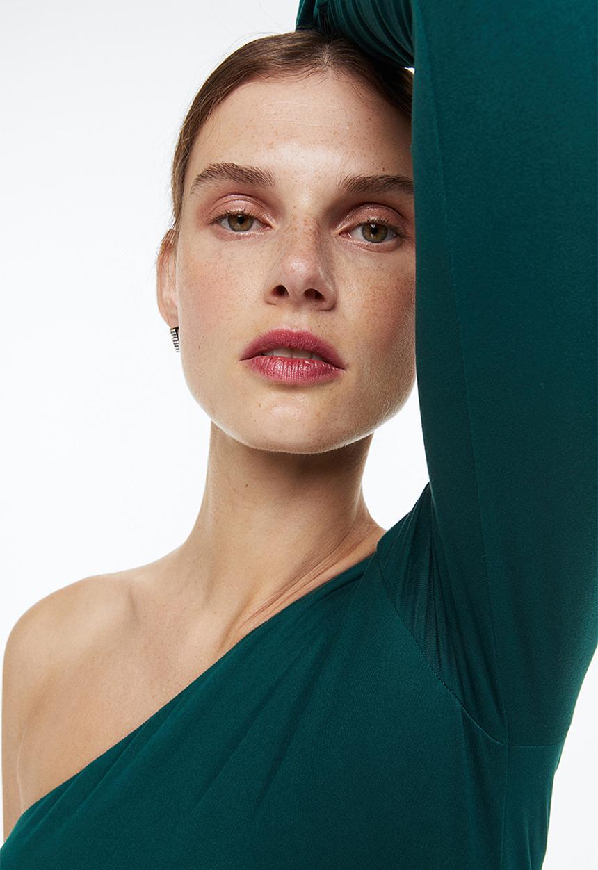 H&M - One-shoulder top - dark green