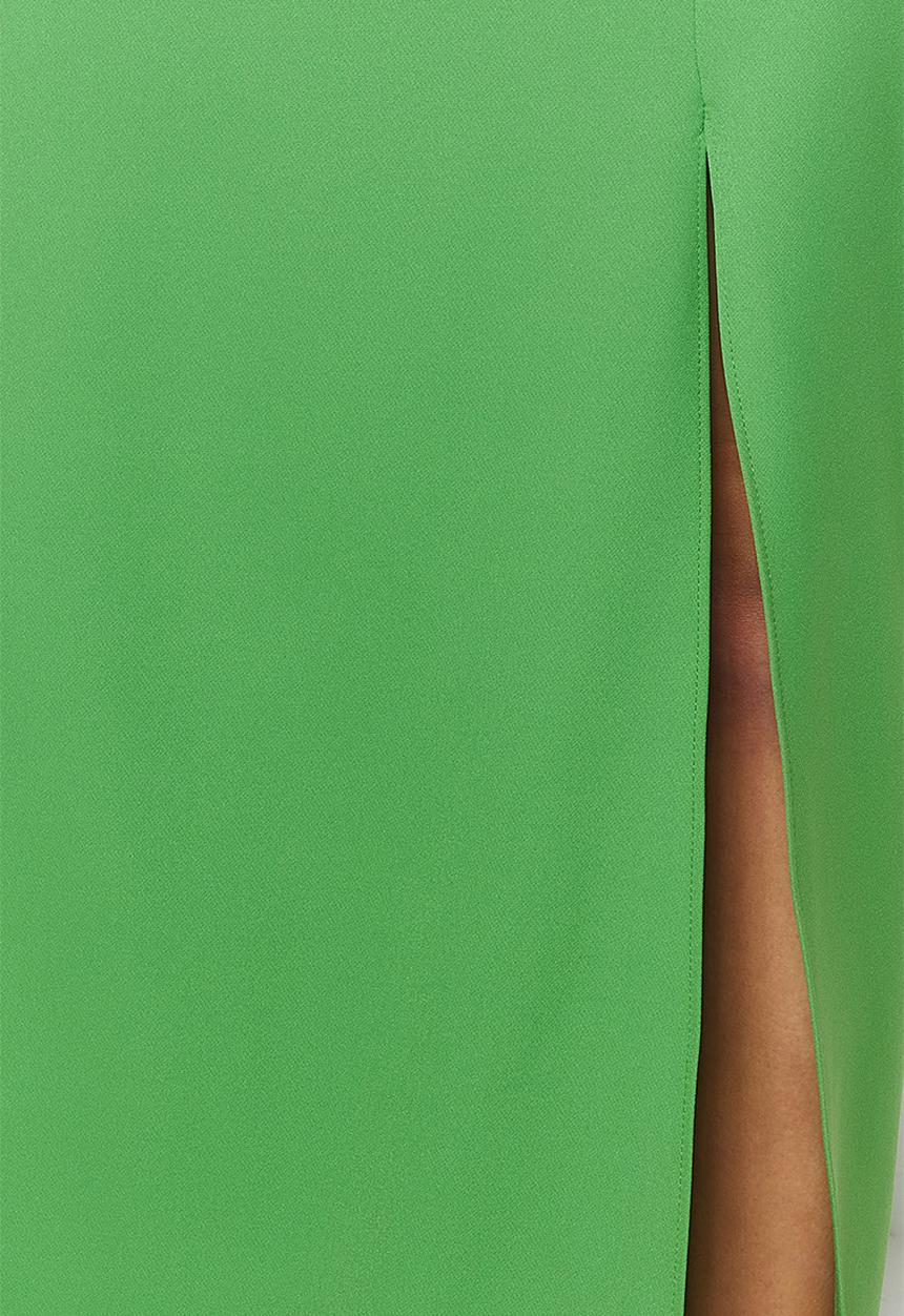 Trendyol - One shoulder dress with slit detail - green