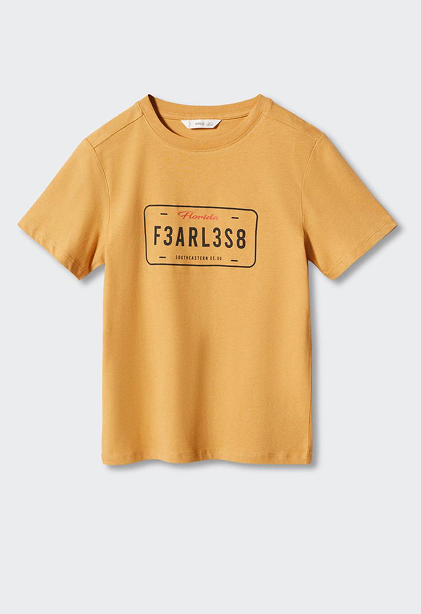 MANGO - T-shirt new york - mustard