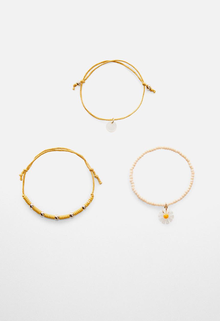 MANGO - Bracelet flori - mustard