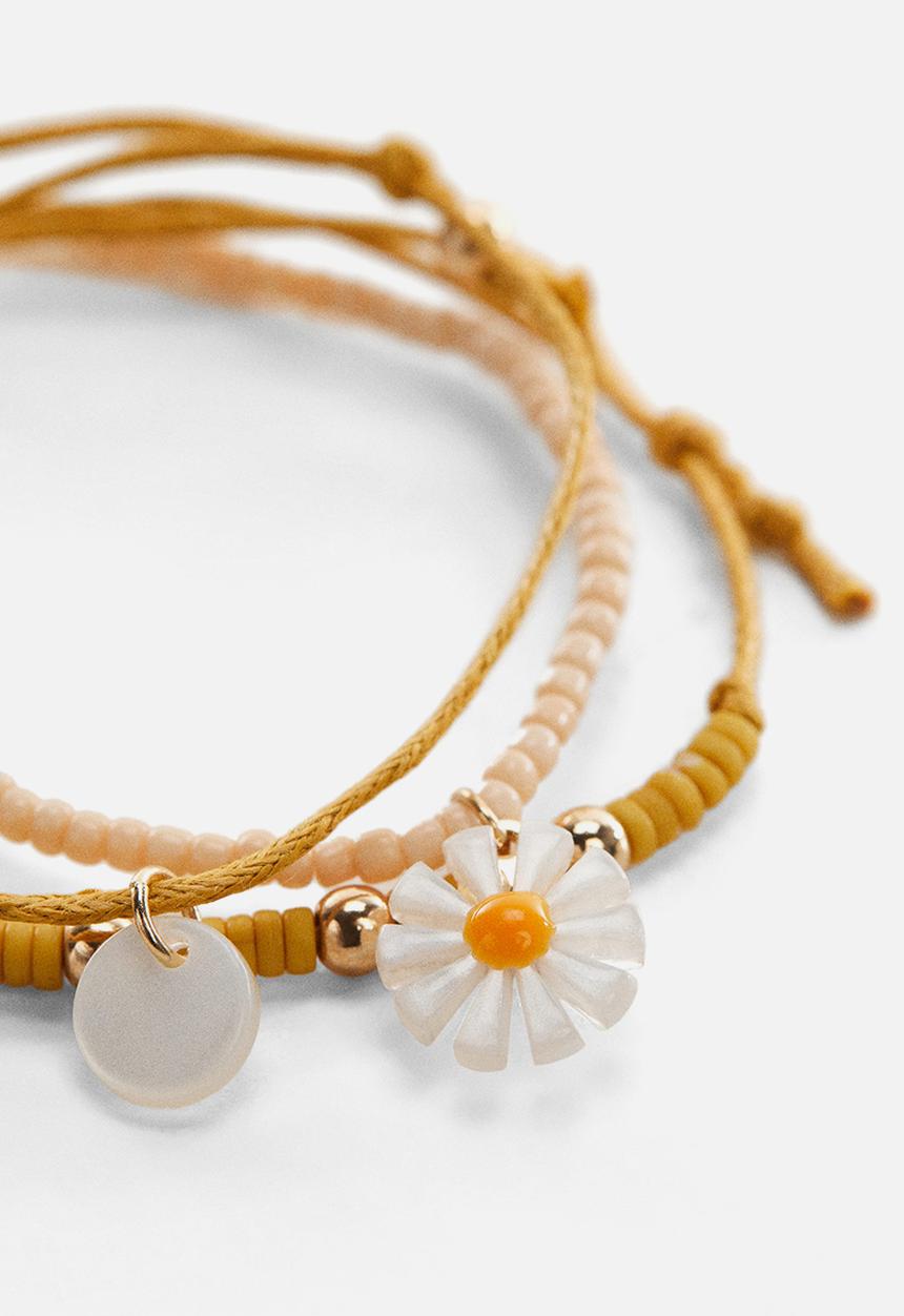 MANGO - Bracelet flori - mustard