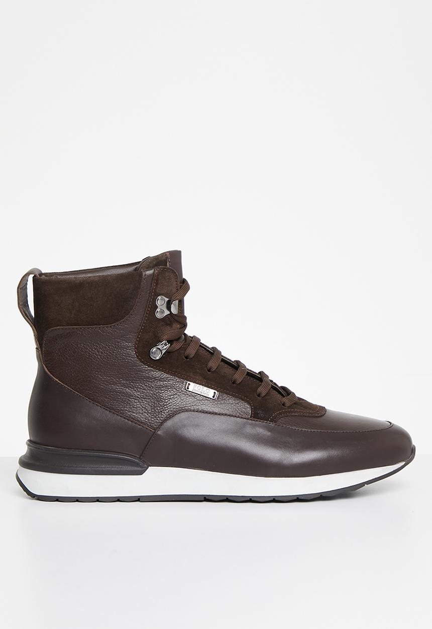 POLO - High top leather sneaker - brown