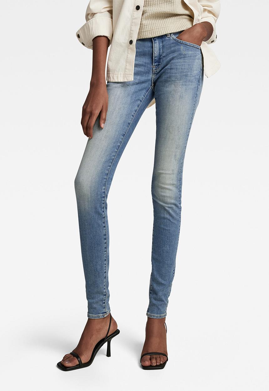 G-STAR - Midge zip skinny - lt vintage aged destroy