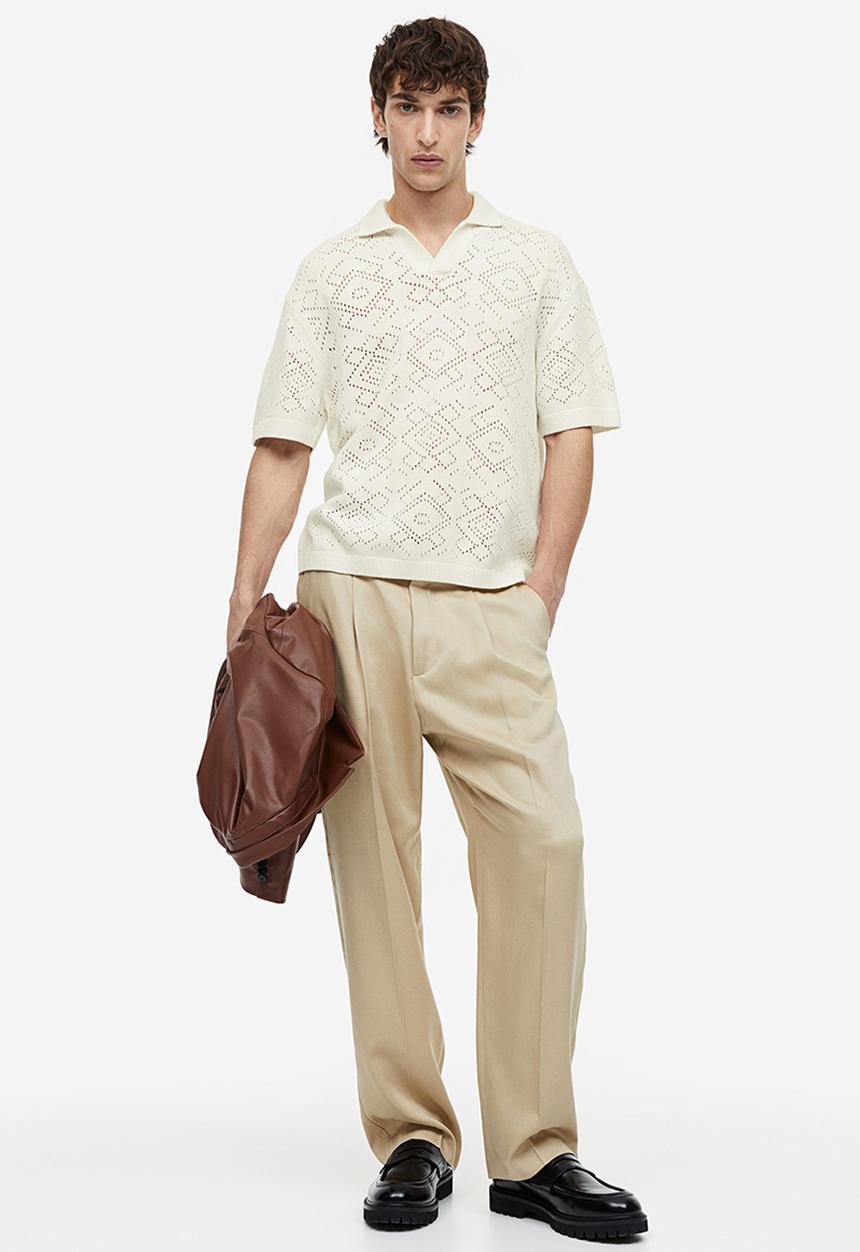 H&M - Relaxed fit polo shirt - cream
