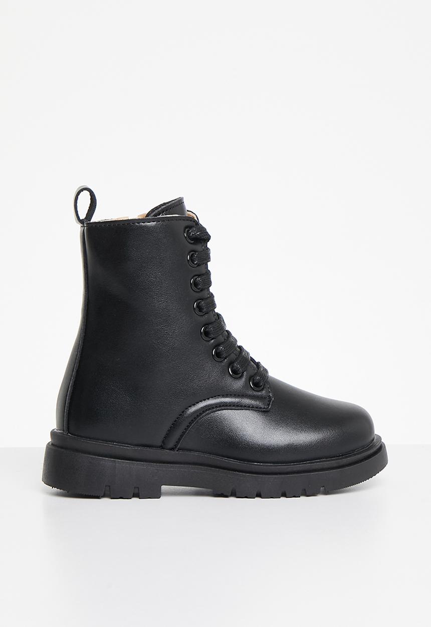 Pop Candy - Girls lace up boot - black