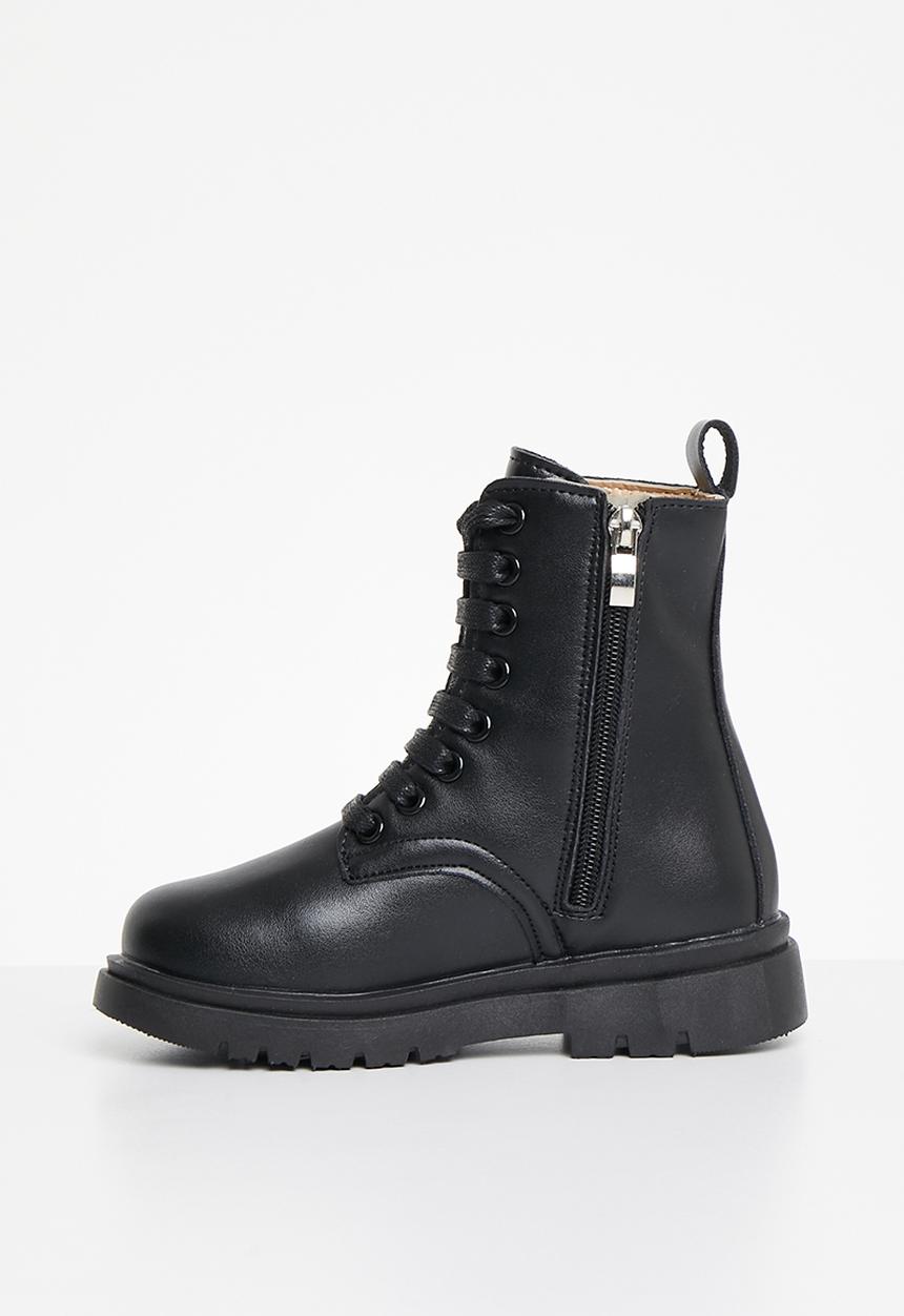 Pop Candy - Girls lace up boot - black