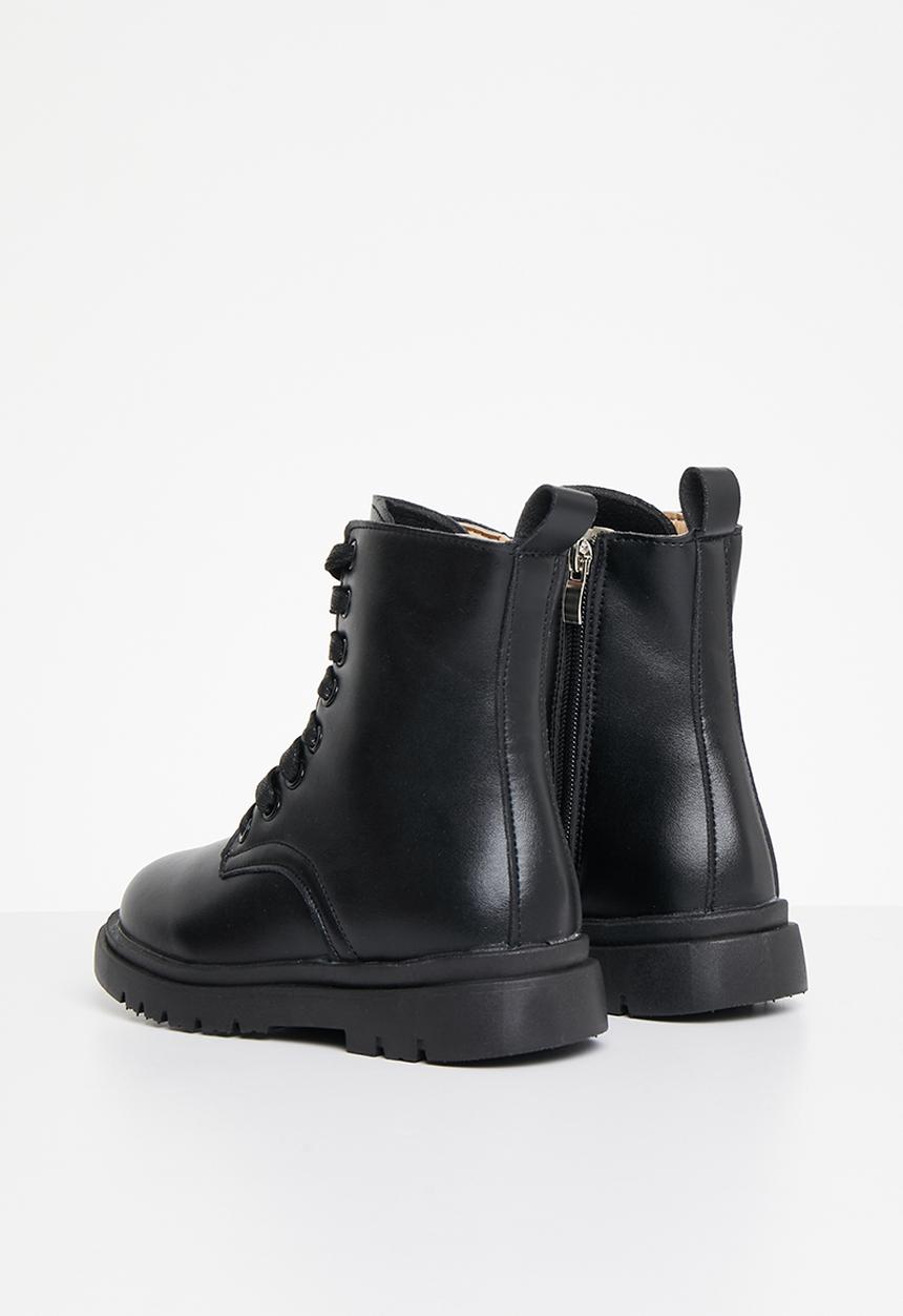 Pop Candy - Girls lace up boot - black
