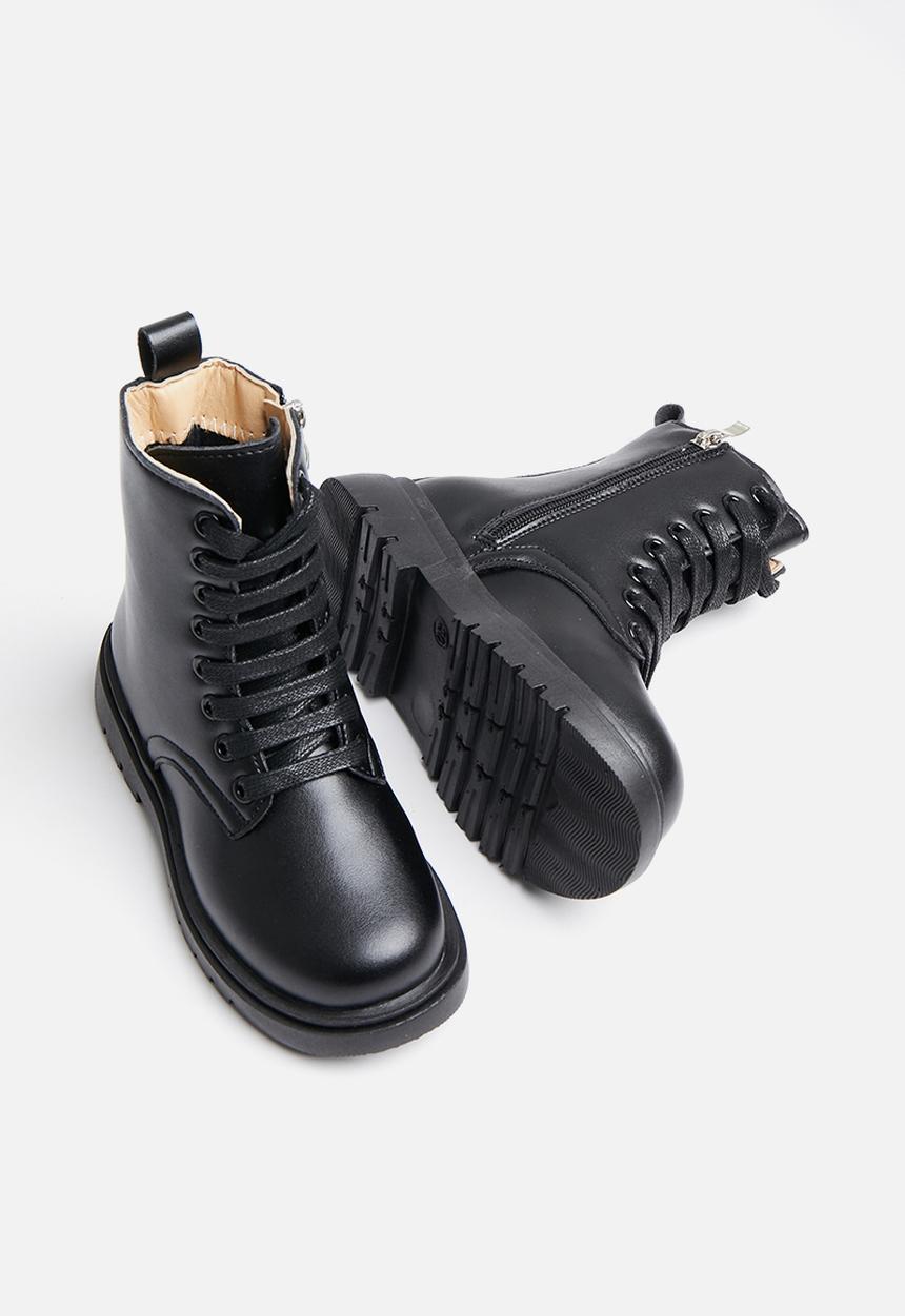 Pop Candy - Girls lace up boot - black