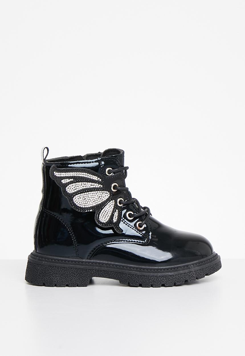 Pop Candy - Kids boot with wings - black