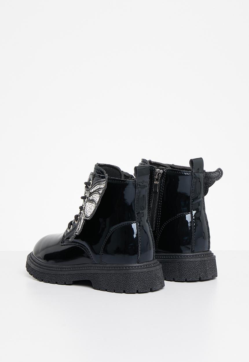 Pop Candy - Kids boot with wings - black
