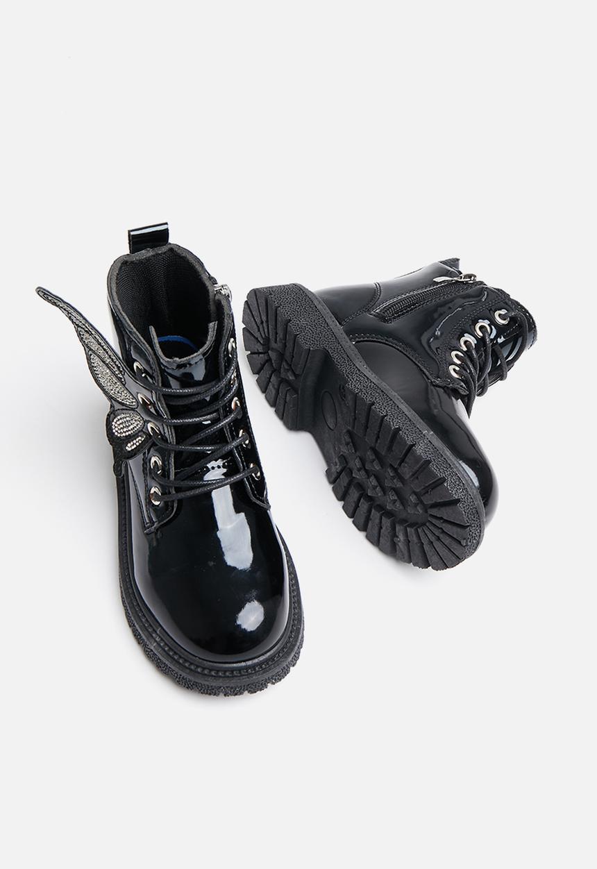 Pop Candy - Kids boot with wings - black