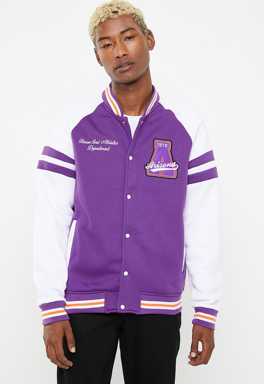 Brave Soul - Peterson sweatshirt - purple & white
