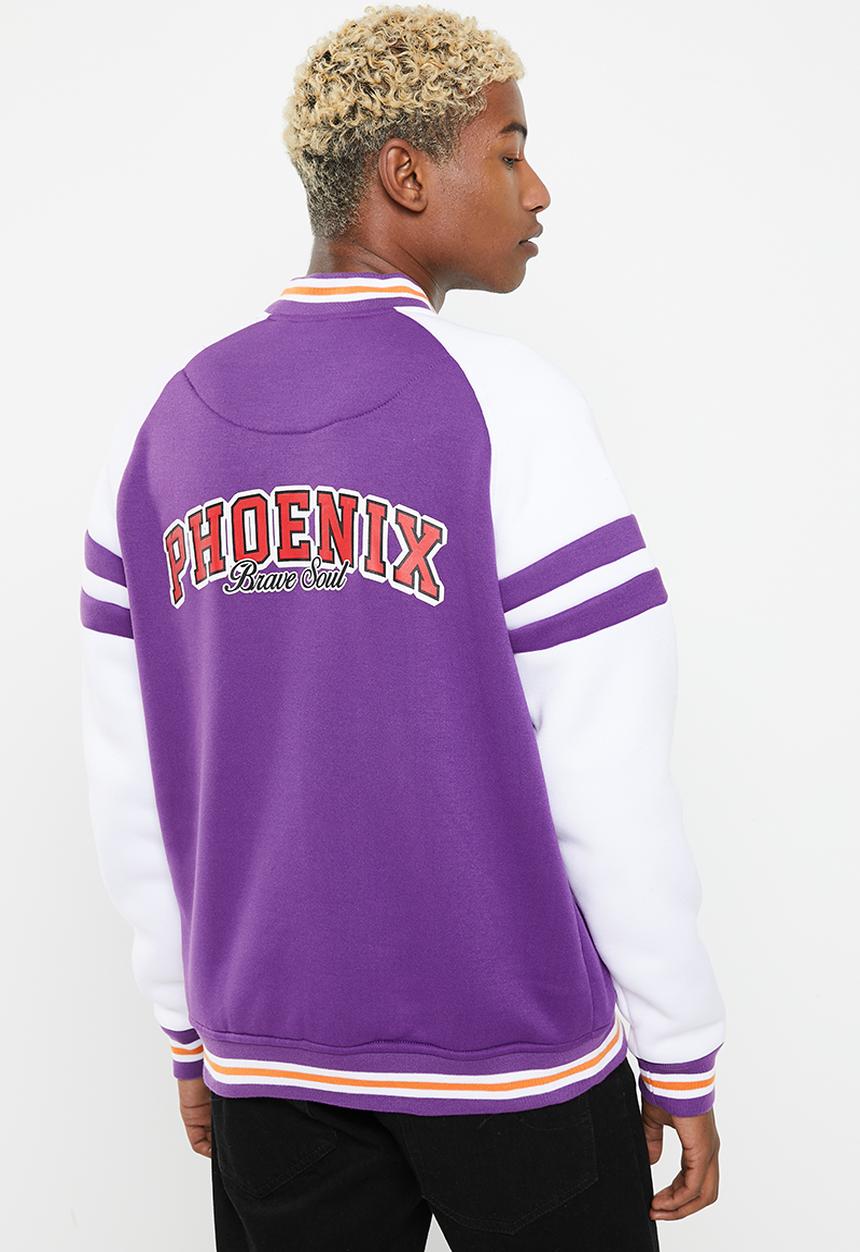 Brave Soul - Peterson sweatshirt - purple & white