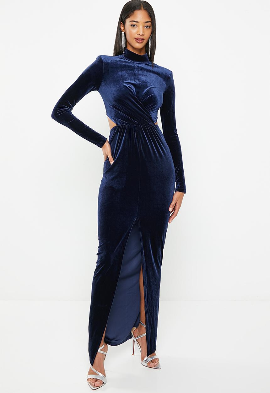 SISSY BOY - Twisted fate: turtle neck long sleeve maxi - midnight blue