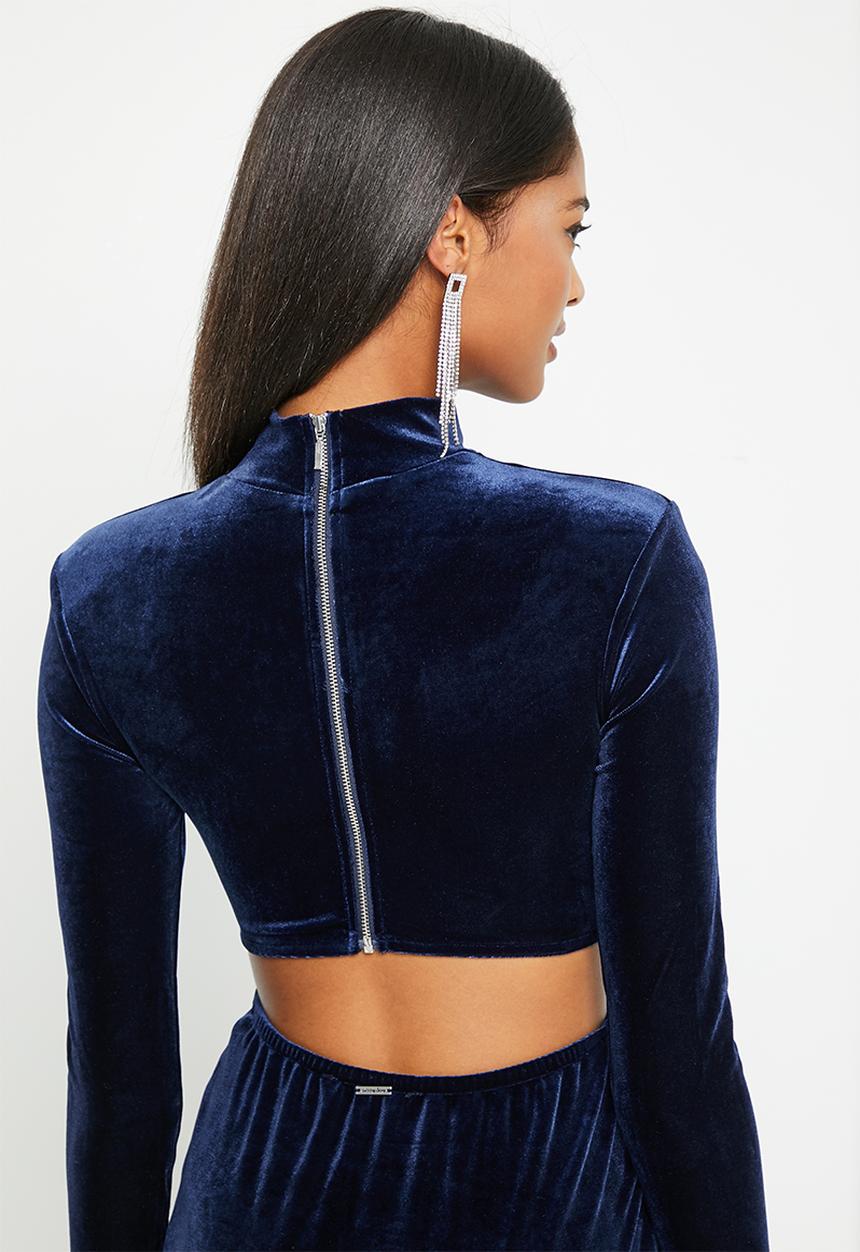 SISSY BOY - Twisted fate: turtle neck long sleeve maxi - midnight blue