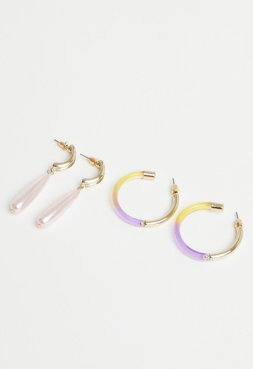 Superbalist - Vivian earring set - purple & yellow