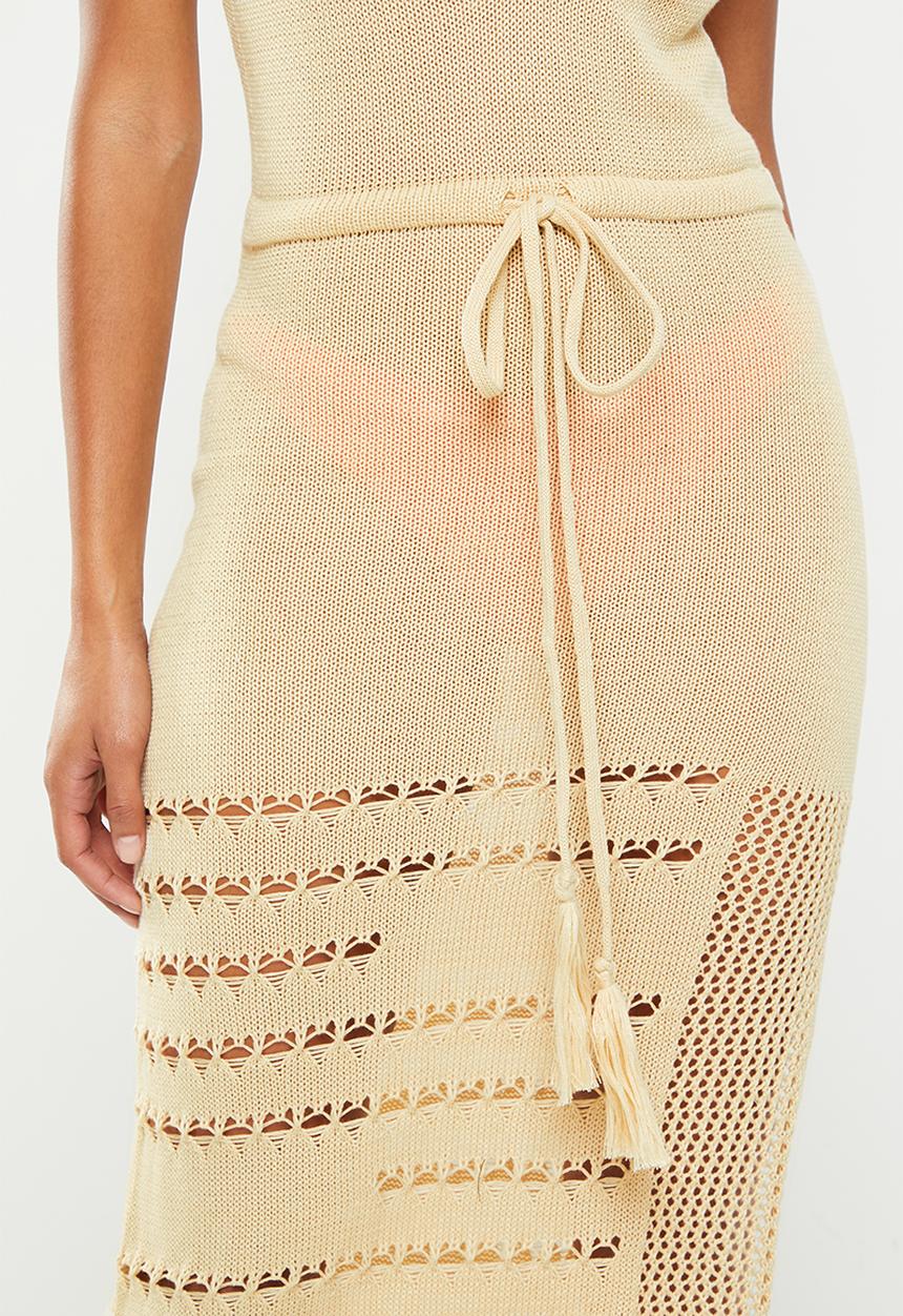 dailyfriday - Crochet maxi dress cover up - tan